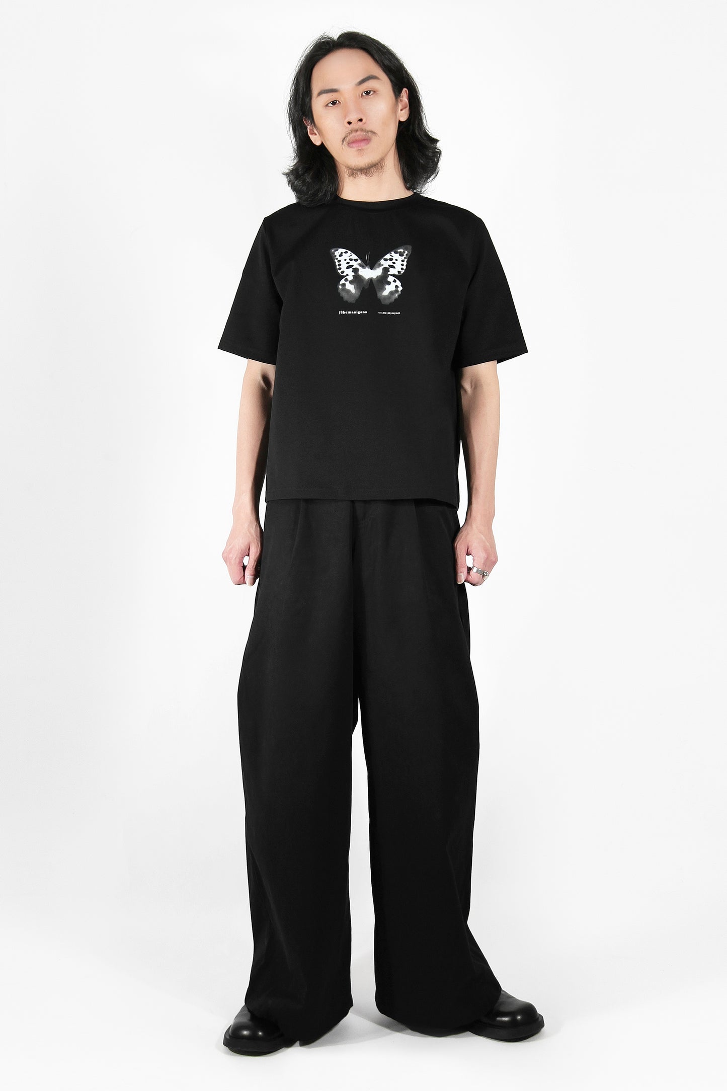 Butterfly Lumen Print T-shirt (Black&White)