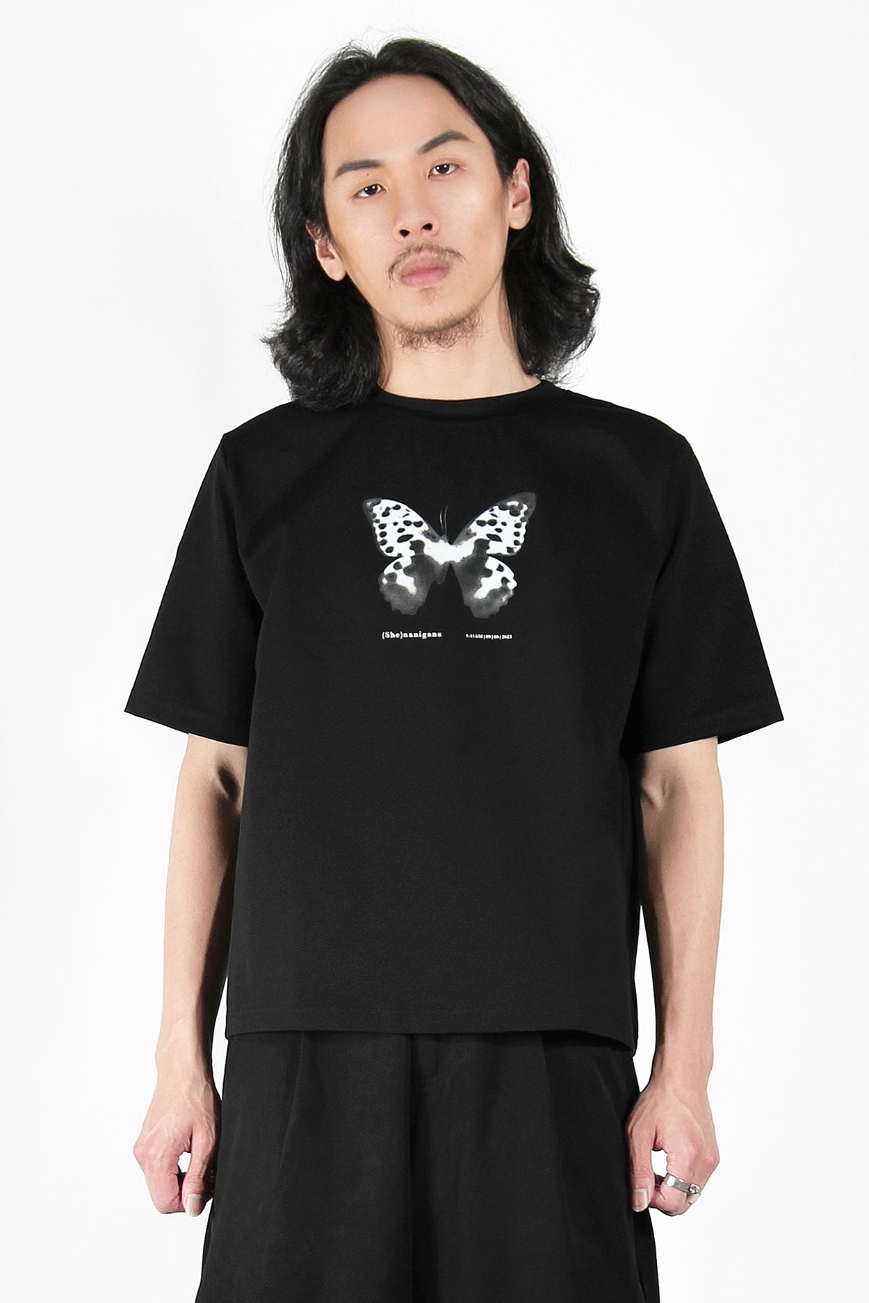 Butterfly Lumen Print T-shirt (Black&White)