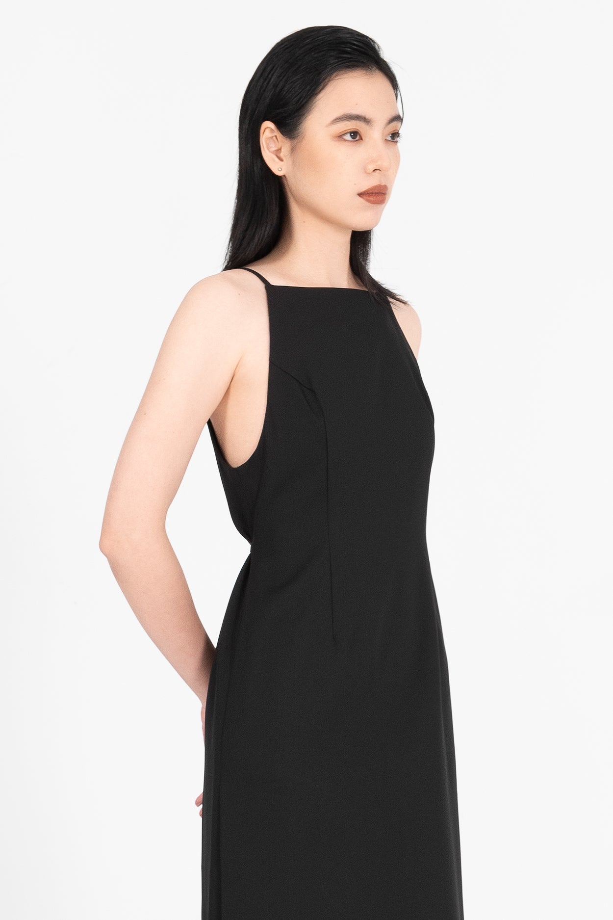 Tailored Side Slit Maxi Dress
