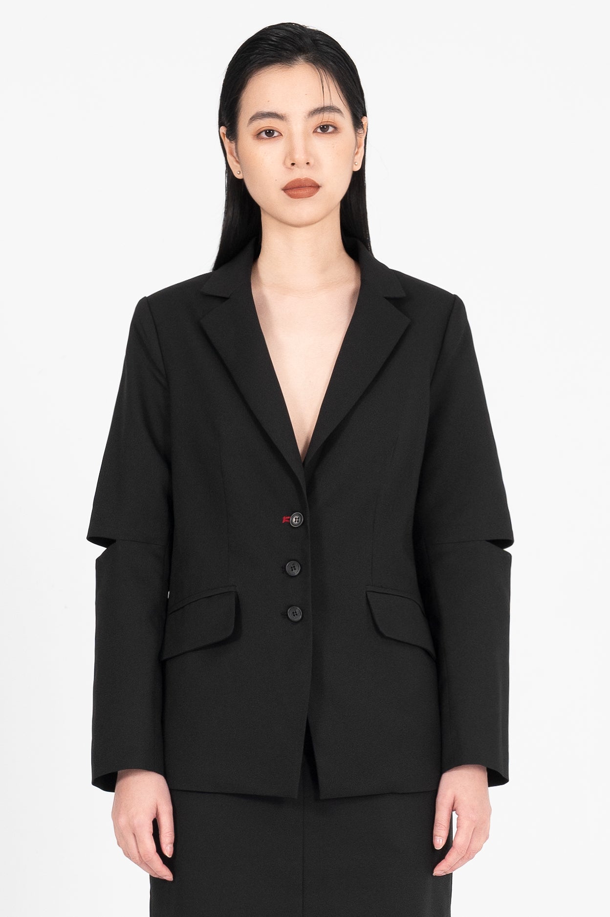 Elbow Cutout Lightweight Blazer