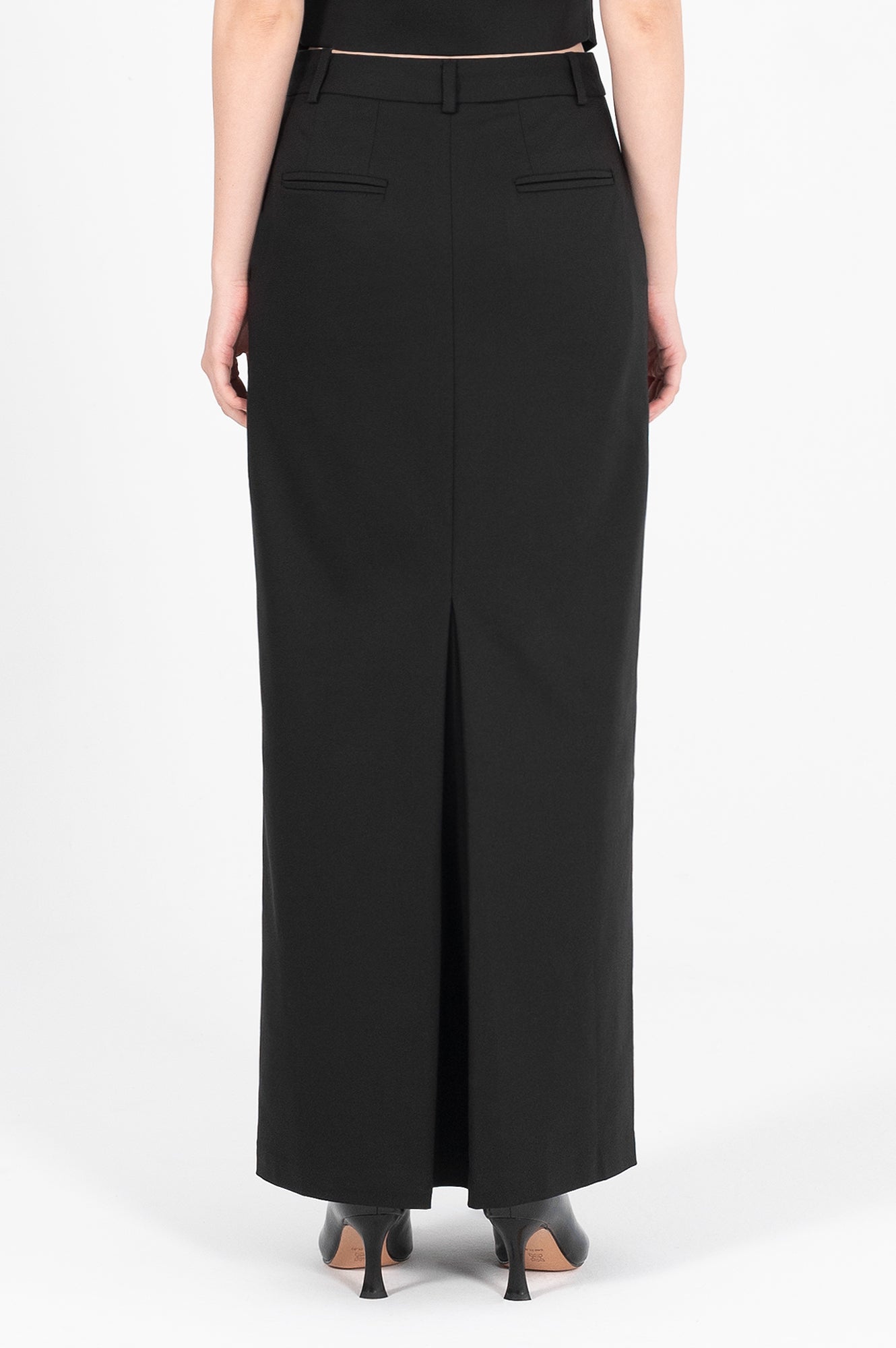 Tailored Box Pleat Maxi Skirt