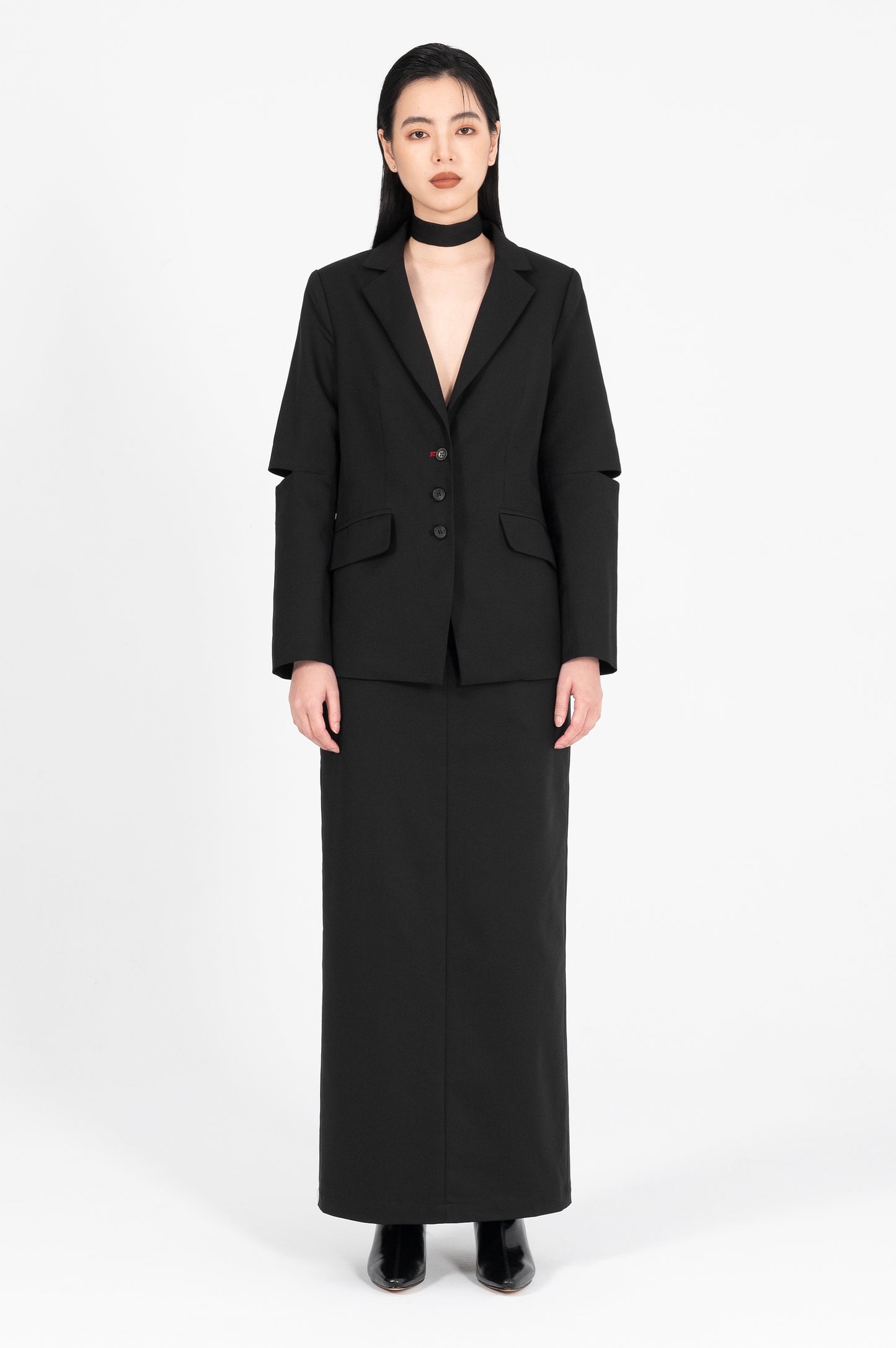 Elbow Cutout Lightweight Blazer