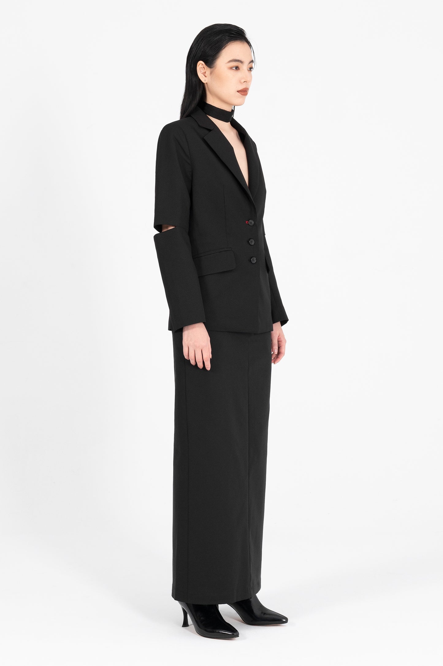 Elbow Cutout Lightweight Blazer