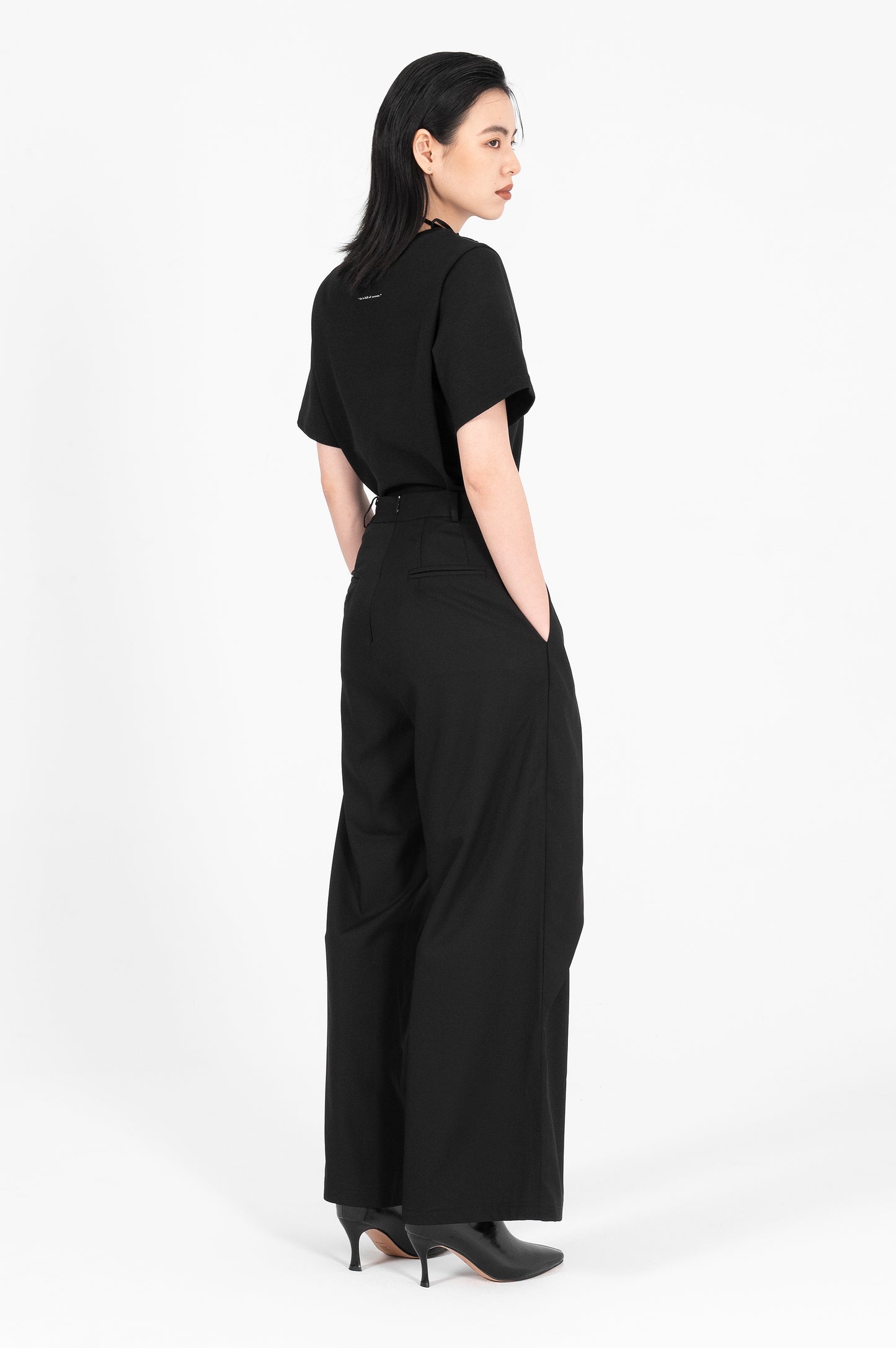 Draped Wrap Wide Leg Trousers