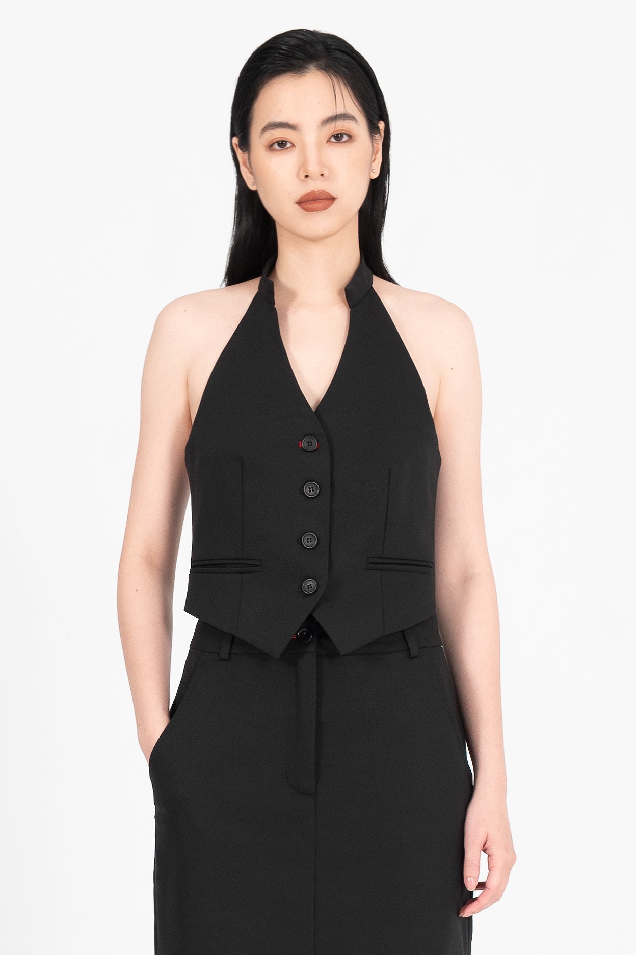 Halter Backless Tailored Vest (She)nanigans Halter Backless Tailored Vest (She)nanigans