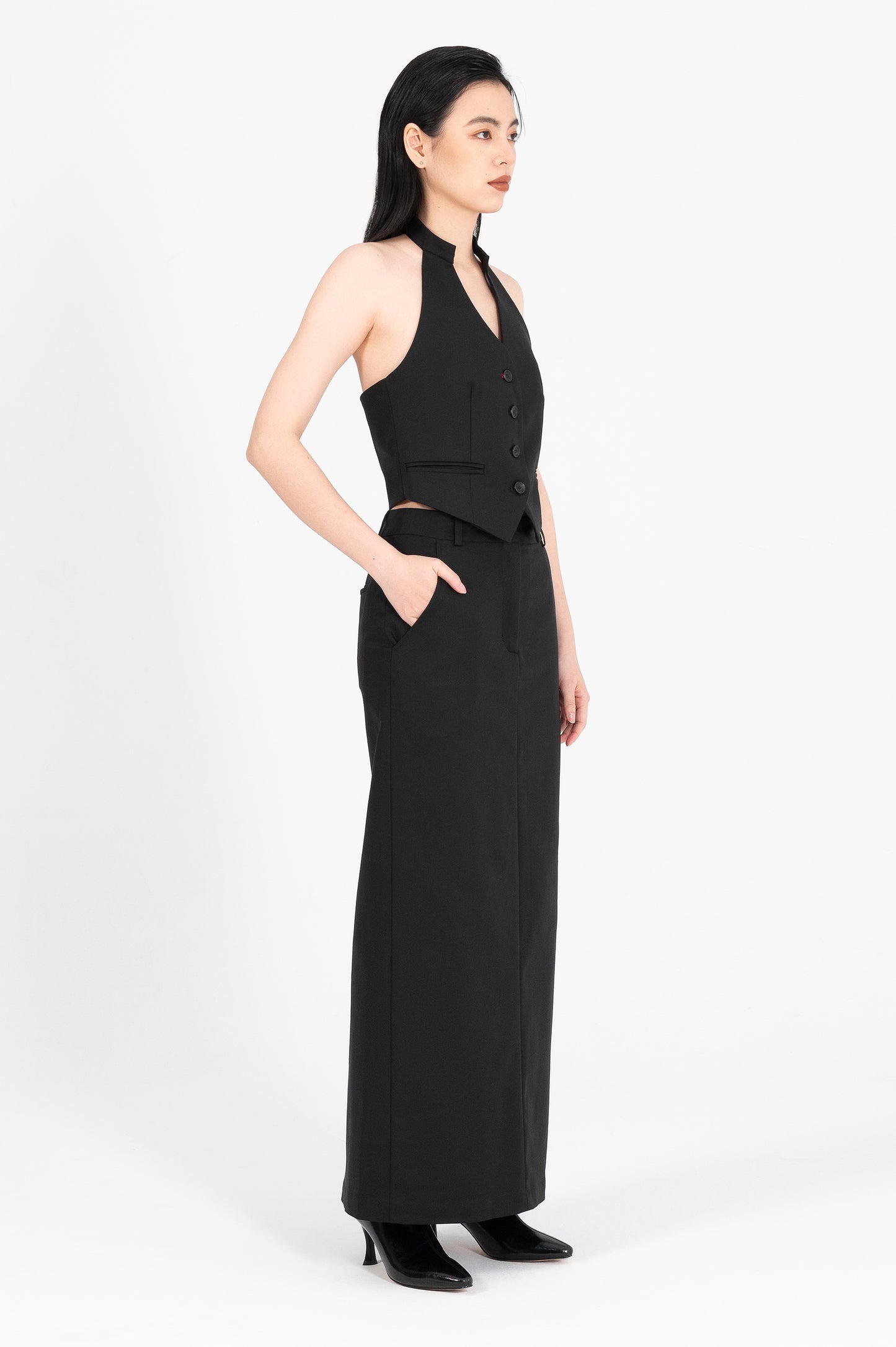 Halter Backless Tailored Vest