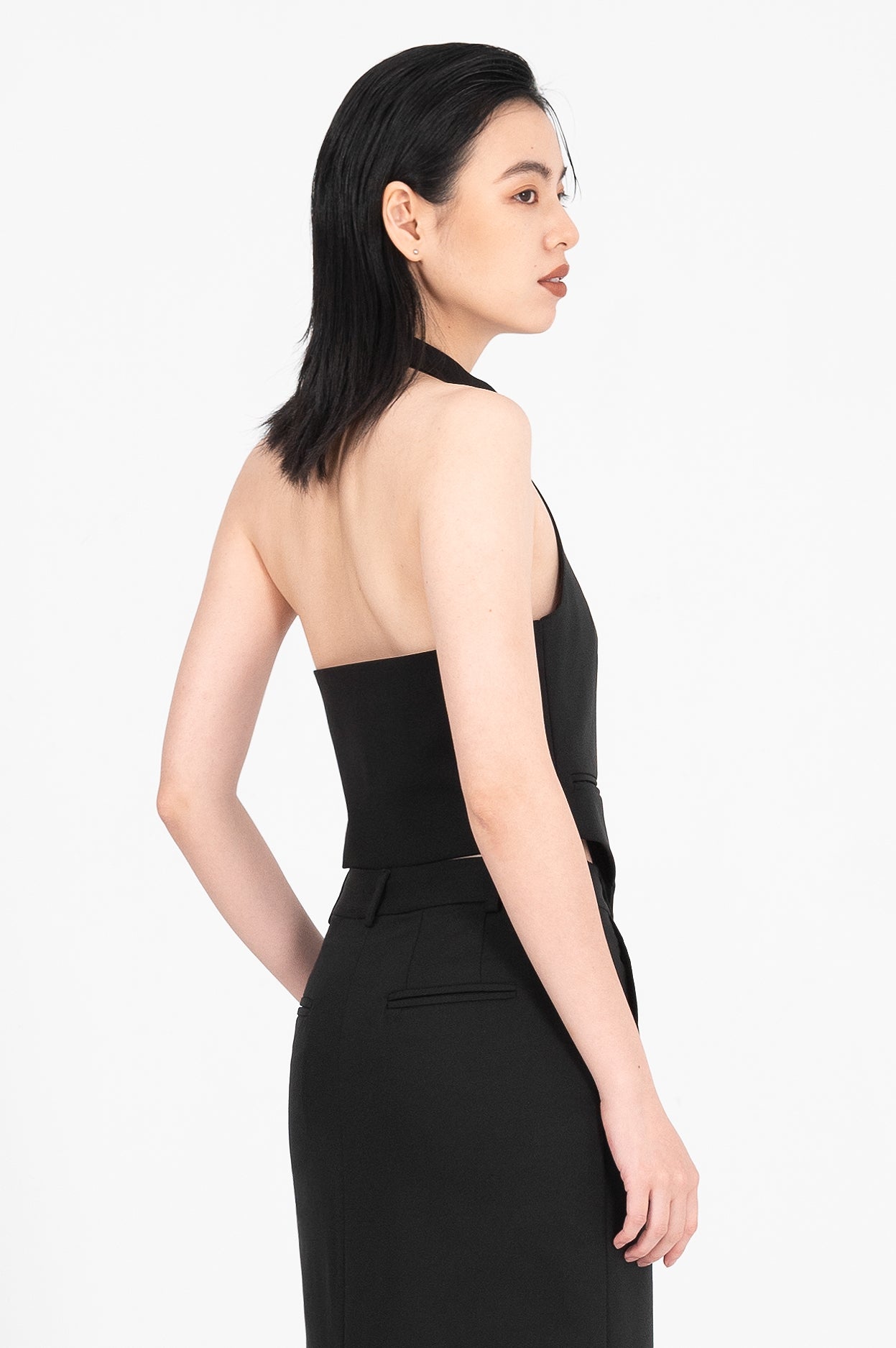 Halter Backless Tailored Vest